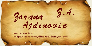 Zorana Ajdinović vizit kartica